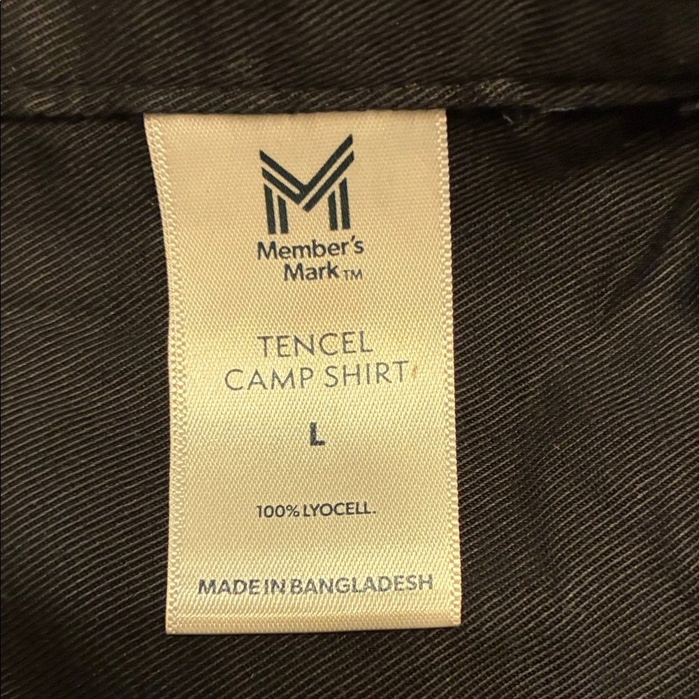 NWT Black Tencel Camp  Button-Up Shirt multiple sizes - Picture 8 of 9
